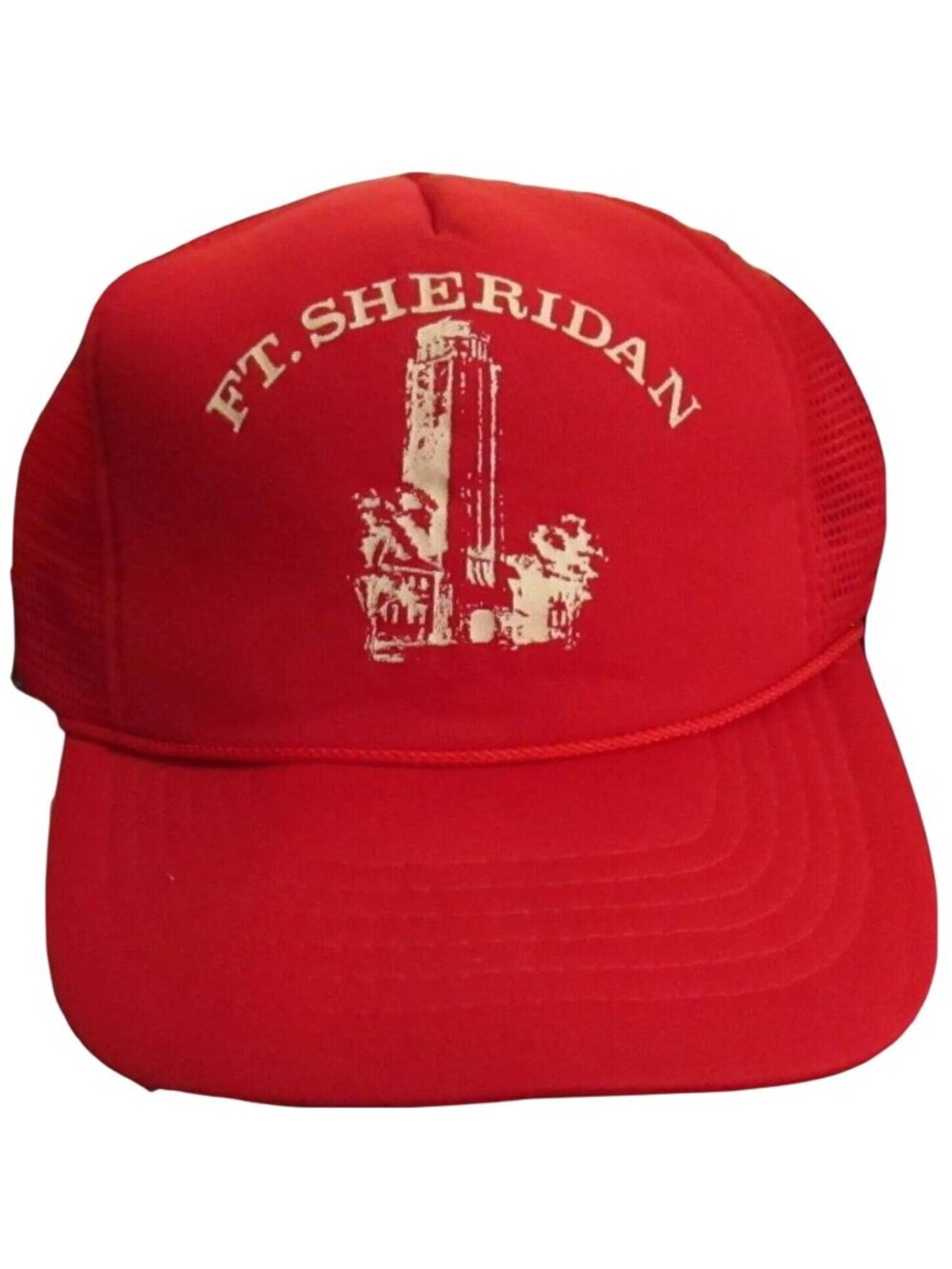 Trucker Hat Mesh Snapback Cap Vintage FORT SHERIDAN HIGHWOOD ILLINOIS 80s